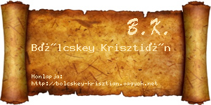 Bölcskey Krisztián névjegykártya