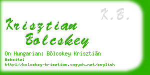 krisztian bolcskey business card